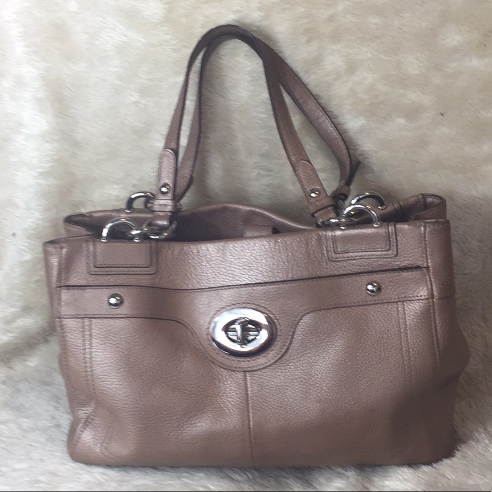 Coach Metallic pebbled Leather satchel